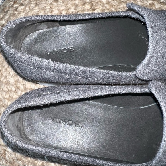 Vince Platform Zeta Grey Flannel Loafers - Picture 5 of 7